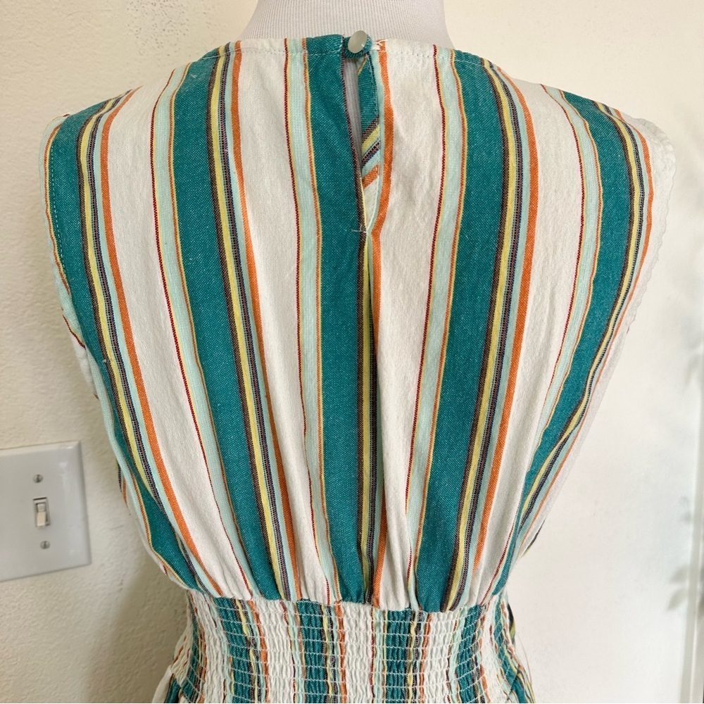 Boho Multicolor Stripe Sleeveless Summer Maxi Dress Medium 🔥 - Picture 10 of 12